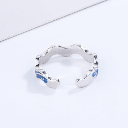 Blue Epoxy Ring Couple Ring