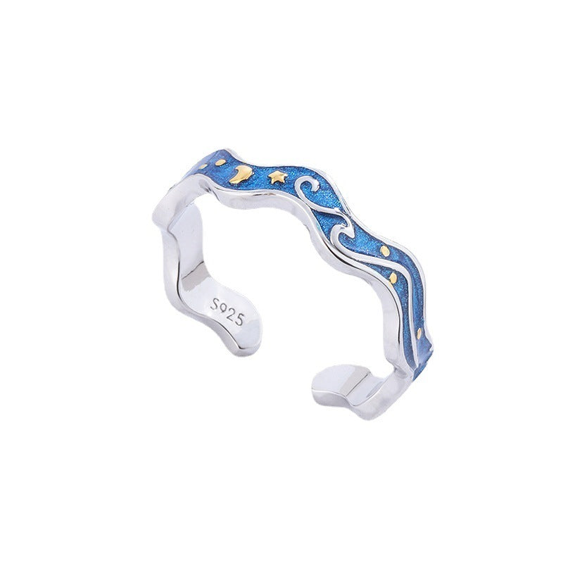 Blue Epoxy Ring Couple Ring