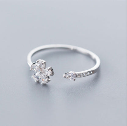 Five-petal Flower Korean Style Silver Ring