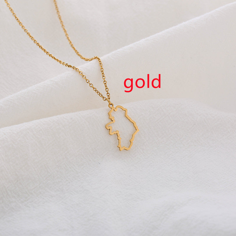 Country Map Necklace European Hometown Necklace
