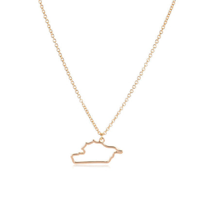 Country Map Necklace European Hometown Necklace