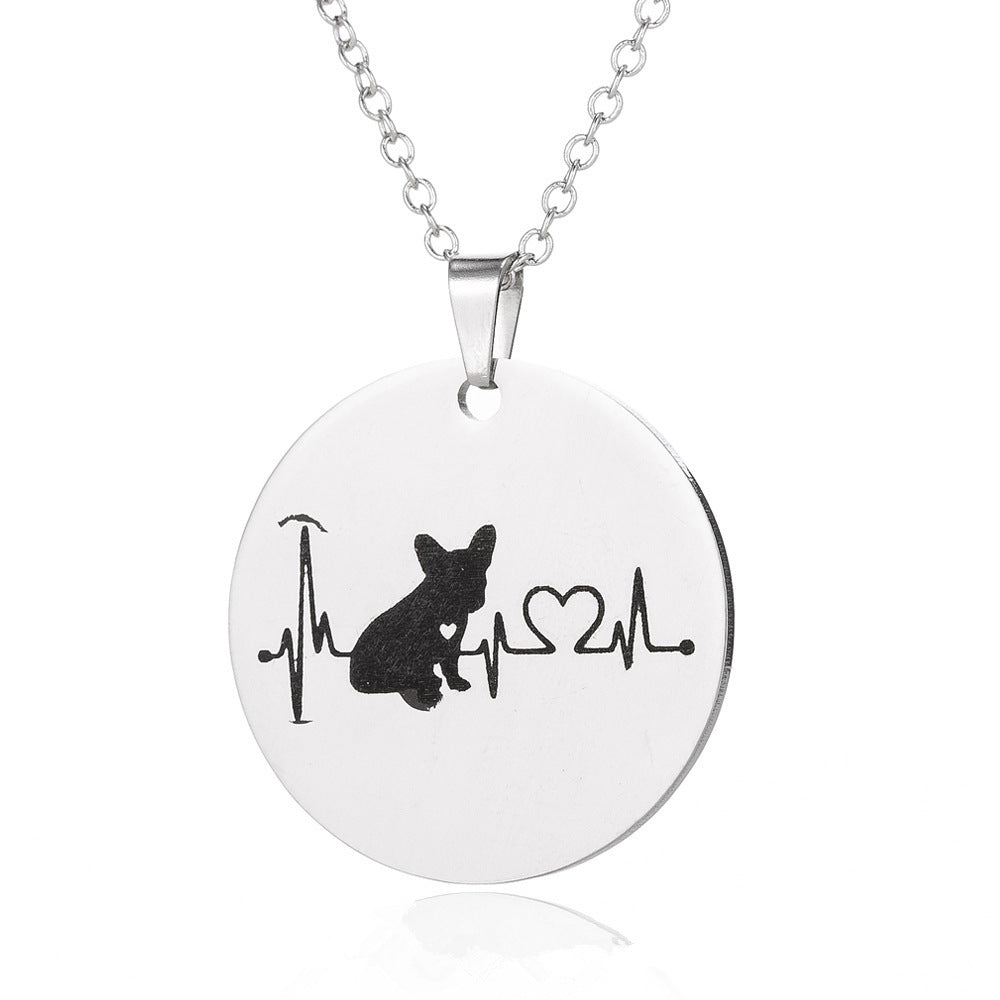 Creative necklace dog cardiogram necklace