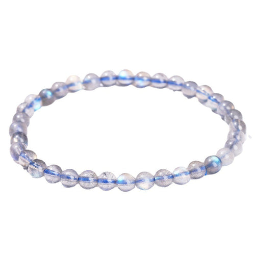 5A Genuine Natural Gray Moonstone Bead Charm Bracelets Women Men Fashon Blue Light  Labradorite Strand Energy Bracelet