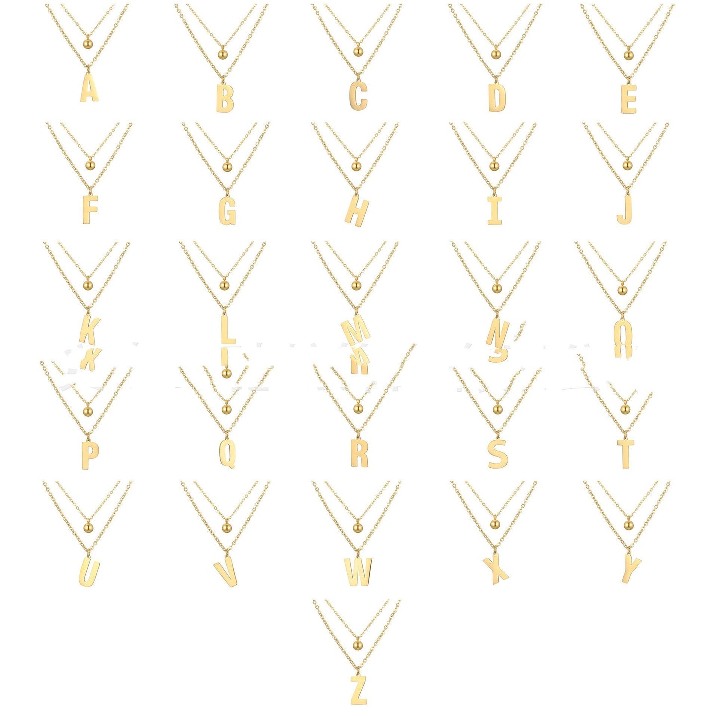 Double-layer Necklace Letter Necklace Ornament